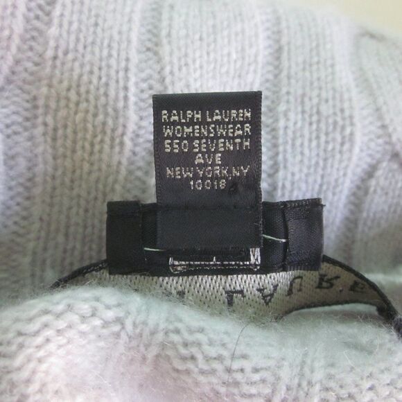 Ralph Lauren Black Label Cabled V-Neck Cashmere Pullover Slim Fit Size S Lt Gray - Picture 9 of 11
